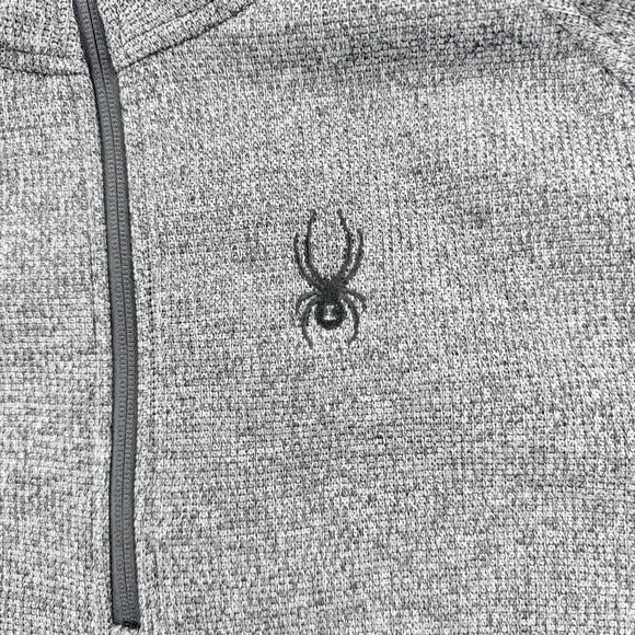 Mens Spyder Outbound Stryke Sweater Jacket Pullover Size XL Gray Black 1/2 Zip - Picture 4 of 10